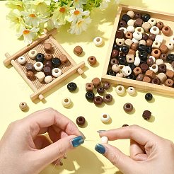 150Pcs 3 Styles Wood European Beads&nbsp;WOOD-CJ0002-73