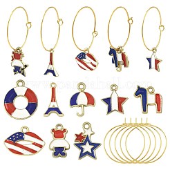 Independence Day DIY Wine Glass Charms  Making Kits&nbsp;DIY-FS0009-55