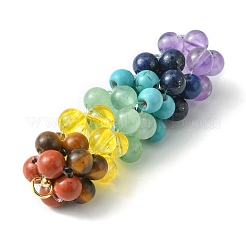 Chakra Gemstone Rectangle Pendants&nbsp;PALLOY-TA00064