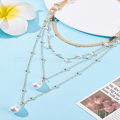 1Pc Alloy Multi Layered Necklaces&nbsp;NJEW-LP0001-57G