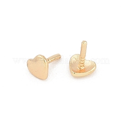 Heart Brass Head Pins&nbsp;KK-U051-02G-01