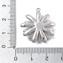 304ステンレスペンダント  花のチャーム  変色防止  ステンレス鋼色  26x23x7mm  穴：2mm&nbsp;STAS-Z121-26P