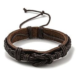 Adjustable PU Leather & Waxed Braided Cord Bracelets&nbsp;BJEW-F468-18