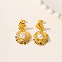 Vintage Zinc Alloy Imitation Pearl Dangle Stud Earrings&nbsp;ZX5900