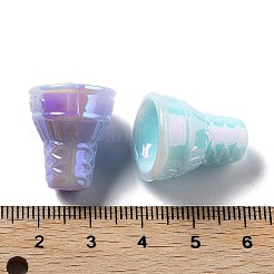 UVメッキアクリルビーズ  虹色の  暗闇で光る  アイスクリーム  20.5x17.5mm  穴：3.2mm&nbsp;MACR-K357-10A
