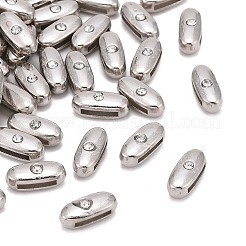 ブレスレット時計バンド作り用の文字スライドチャーム  プラチナメッキ合金クリスタルラインストーンスライドチャーム  カドミウムフリー＆ニッケルフリー＆鉛フリー  文字.i  12x5x5mm  穴：7x1mm&nbsp;X-ALRI-O012-I-NR