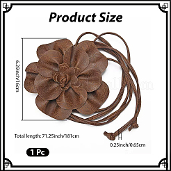 Flower PU Leather Wrap Waist Belts for Women&nbsp;AJEW-WH20816-058D