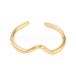 Ion Plating(IP) 304 Stainless Steel Open Cuff Ring for Women&nbsp;RJEW-C097-03G