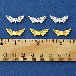 100 個 2 色の合金ビーズ  ハートの翼  鉛フリー＆カドミウムフリー  ミックスカラー  22x9x3mm  穴：1mm  50個/カラー&nbsp;FIND-FS0002-48