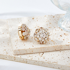 6Pcs Brass & Acrylic Rhinestone Cufflinks&nbsp;BUTT-DC0001-17B