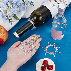 4Pcs Brass Glass Rhinestone Wine Bottle Charms Decoration&nbsp;HJEW-OC00171