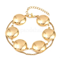 304 Stainless Steel Link Chain & Curb Chain Multi-strand Bracelets for Women&nbsp;BJEW-H641-01C-G
