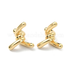 真鍮ビーズ  カドミウムフリー＆ニッケルフリー＆鉛フリー  ツイストノット  18KGP本金メッキ  15x15x11mm  穴：0.6mm&nbsp;KK-B072-45G