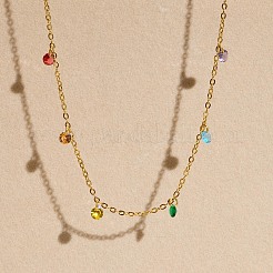 304 Stainless Steel with Flat Round Rhinestone Tassel Anklets&nbsp;FS-WG612B1-02