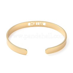 Rack Plating Brass Open Cuff Bangles for Women&nbsp;BJEW-M303-02C-G