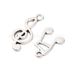 合金のチベット風チャーム  楽器/音符  アンティークシルバー  15~56x9~20x1~6mm  穴：1.2~2mm  1個/スタイル&nbsp;FIND-C069-06AS