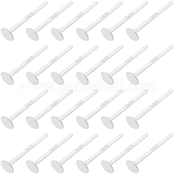 20Pairs 925 Sterling Silver Flat Pad Stud Earring Findings&nbsp;STER-BBC0009-01