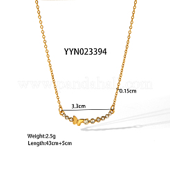 304ステンレススチールのムーンシェイプイヤリングとバタフライペンダントメックレースセット（女性用）  ゴールドカラー&nbsp;JP4226