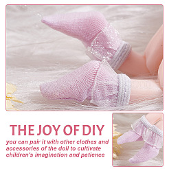 18 Pairs 9 Colors Cloth Doll Lace Short Socks&nbsp;AJEW-GO0001-92