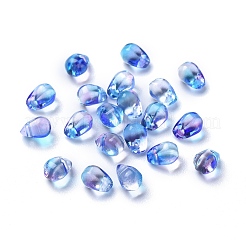 クリアガラスチャーム  染め＆加熱  多面カット  ティアドロップ  ミックスカラー  6x5.5x6.5mm  穴：0.8mm&nbsp;GLAA-O017-02