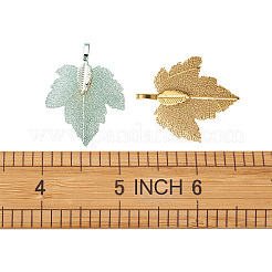 アイアン製ペンダント  天然葉の電気メッキ  ぶどうの葉  ミックスカラー  35x27x1.5mm  穴：3x5.5mm  6色  2個/カラー  12個/箱&nbsp;IFIN-TA0001-36