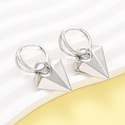 ハート真鍮フープピアス  カドミウムフリー＆鉛フリー  ラックめっき  長持ちメッキ  プラチナ  40.5x20mm&nbsp;EJEW-D322-12P-02