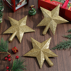 Star Plastic Christmas Tree Topper Ornaments&nbsp;AJEW-WH20004-17C