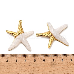 304ステンレスペンダント  スター  アクリルと  イオンプレーティング（ip）  18KGP本金メッキ  36x31x5mm  穴：1.6mm&nbsp;X-STAS-C152-03G
