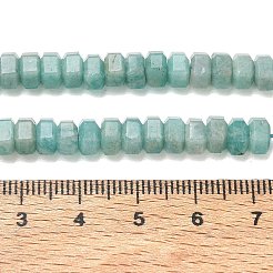 天然石アマゾナイトビーズ連売り  多面カット  六角  7x6.5x3.5mm  穴：1.2mm  約108個/連  14.88''（37.8センチメートル）&nbsp;G-G317-A32-3X6MM