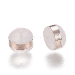 真鍮製リングシリコンイヤーナット  艶消し  ピアスバックキャッチ  ローズゴールド  5.7x5.7x4.5mm  穴：1mm&nbsp;SIL-N003-04RG