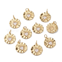 Brass Micro Pave Clear Cubic Zirconia Pendants&nbsp;ZIRC-Z008-08G