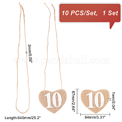 Burlap Table Numbers Cards&nbsp;AJEW-WH0248-115