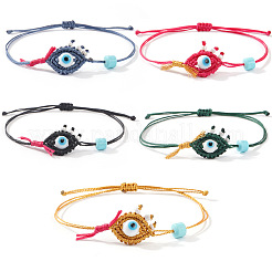 5Pcs 5 Color Adjustable Porcelain Beads Braided Bracelets&nbsp;ST8547-1