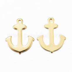 ステンレスペンダント201個  アンカー  ゴールドカラー  16x13x1mm  穴：1mm&nbsp;STAS-H557-30G