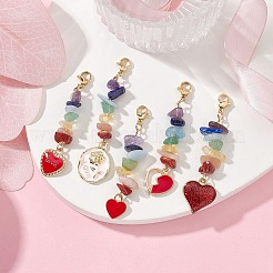 Chakra Gemstone Chip Pendant Decoration&nbsp;HJEW-JM01158