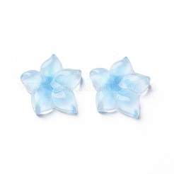 透明エポキシ樹脂カボション  花  ライトスカイブルー  21x20x5.5mm&nbsp;LS-CRES-S365-23B
