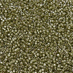 MIYUKIデリカビーズ  シリンダー  日本製シードビーズ  11/0  （db0908)スパークリングベージュラインドシャルトルーズ  1.3x1.6mm  穴：0.8mm  約20000個/袋  100 G /袋&nbsp;SEED-J020-DB0908