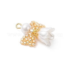 7Pcs 7 Colors Glass Seed Beaded Angel Pendants&nbsp;PALLOY-MZ00995