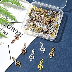 50Pcs 5 Colors Tibetan Style Treble Clef Pendants&nbsp;TIBEP-FS0001-28