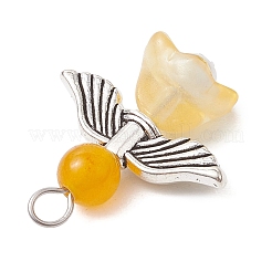 Pearlized Glass Pearl Bead Pendants&nbsp;PALLOY-JF03205-03
