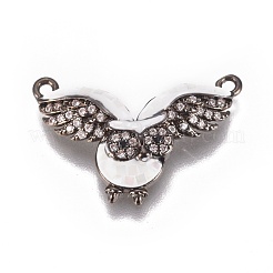 Brass Micro Pave Cubic Zirconia Pendants&nbsp;BSHE-F012-14