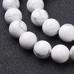 天然石ビーズ連売り  天然ハウライトラウンドビーズ  ホワイト  6mm  穴：0.8mm  約60~61個/連  15~16インチ&nbsp;X-GSR6mmC015