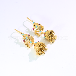 ヴィンテージエスニックベル真鍮フープピアス  18KGP本金メッキ  50x15mm&nbsp;VD5879