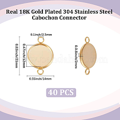 40Pcs 304 Stainless Steel Cabochon Connector Settings&nbsp;STAS-CN0001-80