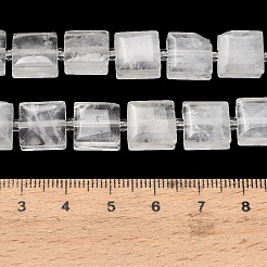 天然石クオーツクリスタルビーズ連売り  ロッククリスタルスクエアビーズ  シードビーズで  10.5x10.5x5.5mm  穴：0.8mm  約32~33個/連  15.35~15.75''（39~40センチメートル）&nbsp;GG-F802-B12-01