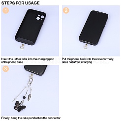 4 個の合金モバイルストラップセット  アクリルビーズで  2 個の tpu 携帯電話ストラップパッチと 2 個のナイロンコードモバイル作成コードループ  ミックスカラー  12.1~16.2cm&nbsp;DIY-SZ0009-99