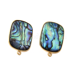304 Stainless Steel Pave Natural Paua Shell Stud Earring Findings&nbsp;STAS-Z125-08G