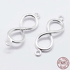 925スターリングシルバーリンク  無限大  s925スタンプあり  銀  18.5x6x2mm  穴：1mm&nbsp;STER-K167-014S