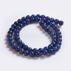 天然石ラピスラズリビーズ連売り  ラウンド  6mm  穴：1mm  約65個/連  15.3インチ&nbsp;G-K254-01-6mm