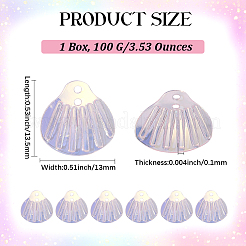 100g PVC スパンコール/スパンコールビーズ  服飾材料  シェル形状  ピンク  13.5x13x0.1mm  穴：1mm&nbsp;KY-CY0001-06B